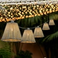 thumbnail image 1 of JONATHAN Y Payton 10-Light Indoor/Outdoor 10 ft. Classic Cottage LED G40 Faux-Rattan Shaded String Lights, White, 1 of 5