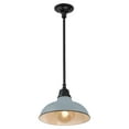 thumbnail image 1 of JONATHAN Y Jasper 12.25" 1-Light Farmhouse Industrial Indoor/Outdoor Iron LED Pendant, Matte Silver Blue, 1 of 6
