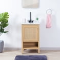 thumbnail image 1 of JONATHAN Y Jasper 20 in. W x 18 in. D x 33 in. H, Rattan 2-Shelf, Bath Vanity Cabinet ONLY, Oak, VAN1022A, 1 of 7