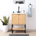 thumbnail image 1 of JONATHAN Y Juhl 23.5 in. W x 18 in. D x 33 in. H, Chevron-Front 2-Shelf, Bath Vanity Cabinet ONLY, Oak, VAN1013A, 1 of 7