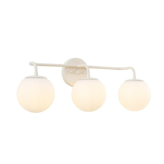Jonathan Y 25" 3-Light Metal/Frosted Glass Contemporary LED Vanity Light, Almond