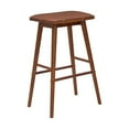 thumbnail image 1 of Jonathan Y 30.5" MidCentury Saddle-Seat Solid Wood Backless Bar Stool, Chestnut Brown, 1 of 3