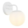 thumbnail image 1 of Jonathan Y 5.75" 1-Light Metal/Frosted Glass Contemporary LED Vanity Light, White, 1 of 7