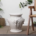 thumbnail image 1 of JONATHAN Y Anita 18" Classic Vintage Ceramic Indoor/Outdoor 4-Elephant Garden Stool, White, 1 of 5