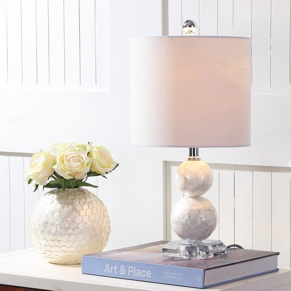 JONATHAN Y Bailey 19" Seashell LED Table Lamp, Ivory, JYL1023A