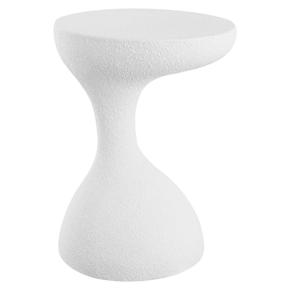 JONATHAN Y Boracay 19.75" Modern Minimalist Indoor/Outdoor Resin Drink Table, Frosted White, TBL1110C