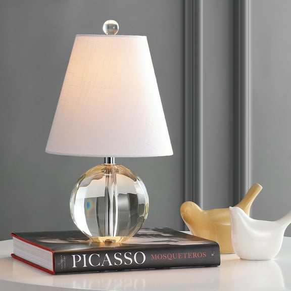 JONATHAN Y Goddard 16" Crystal Ball/Metal LED Table Lamp, Clear, JYL2079A