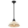 thumbnail image 1 of JONATHAN Y Jasper 12.25" 1-Light Farmhouse Industrial Indoor/Outdoor Iron LED Pendant, Matte Almond, 1 of 6