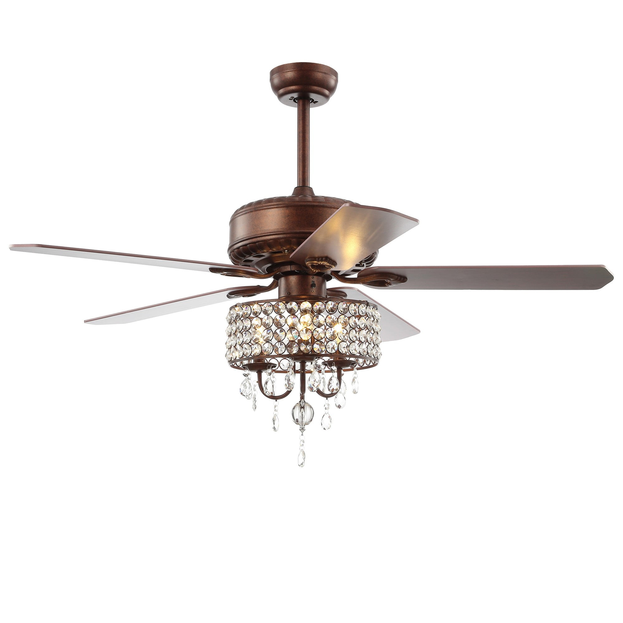 Becky 52" Classic Glam Crystal LED Chandelier Ceiling Fan, Oil Rubbed Bronze