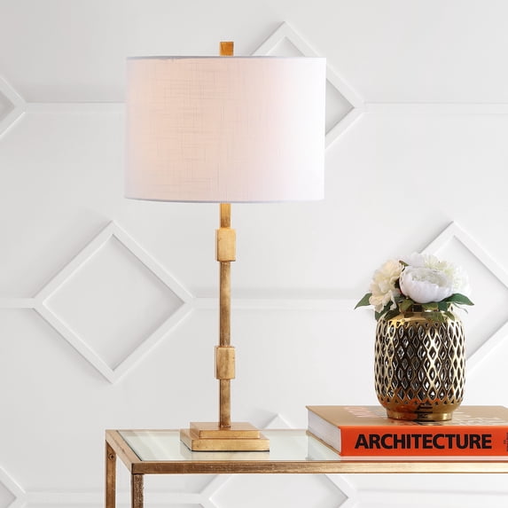 JONATHAN Y Windsor 29" Metal LED Table Lamp, Gold Leaf, JYL3037A