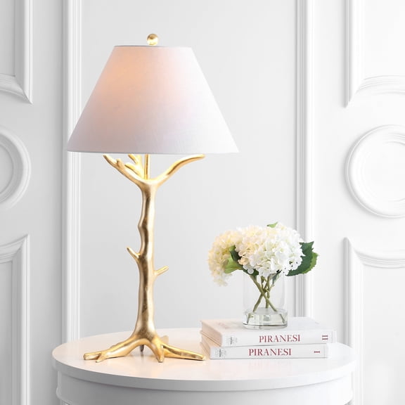 JONATHAN Y Galen 33.5" Resin LED Table Lamp, Gold, JYL3069A