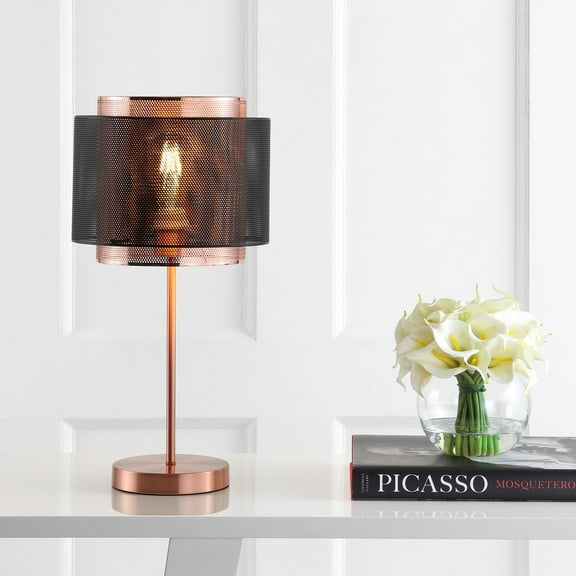 JONATHAN Y Tribeca 19.7" Metal LED Table Lamp, Copper/Black, JYL6106A