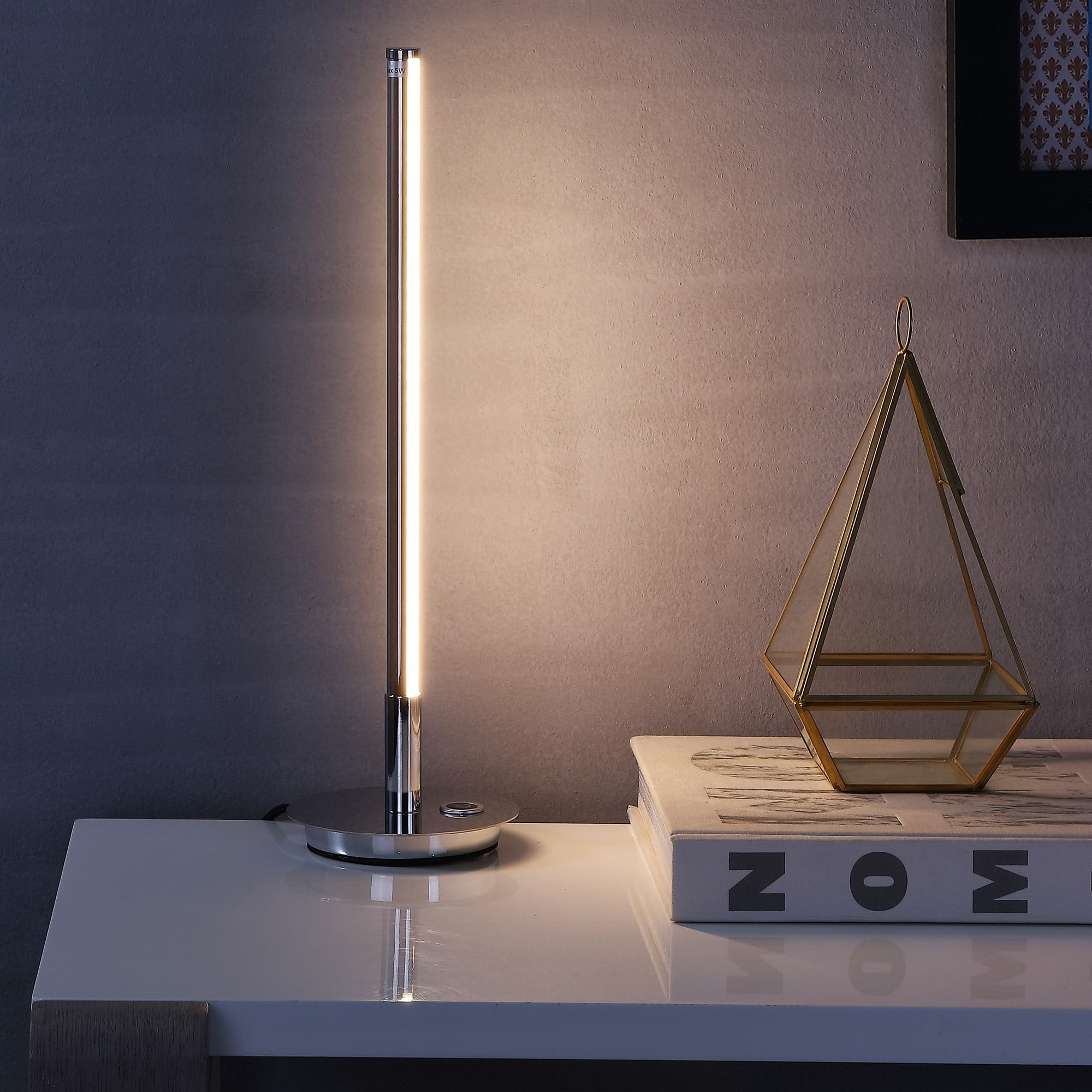 Keira 16.5" Chrome LED Modern Table Lamp