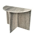 thumbnail image 1 of JONATHAN Y Patrice 20" Art Deco Minimalist Natural Marble Handmade Demilune Side Table, Gray/Beige, MTB1109B, 1 of 6