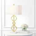 thumbnail image 1 of JONATHAN Y Selina 32" Iron Ogee Trellis Modern LED Table Lamp, Gold, JYL3072A, 1 of 7