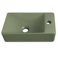 thumbnail image 1 of Jonathan Y Wall Mounted Rectangular Ceramic Mini Sink, Right-Side Faucet, Matte Olive, 1 of 6