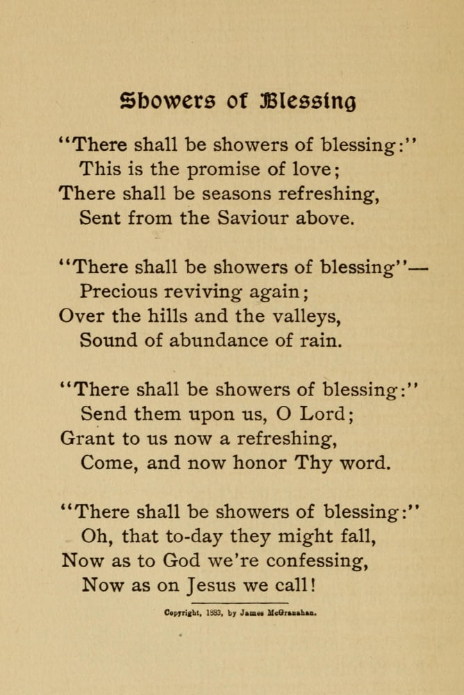 Jonathan & other Poems 1900 Showers of Blessing Canvas Art - James McGranahan (24 x 36)