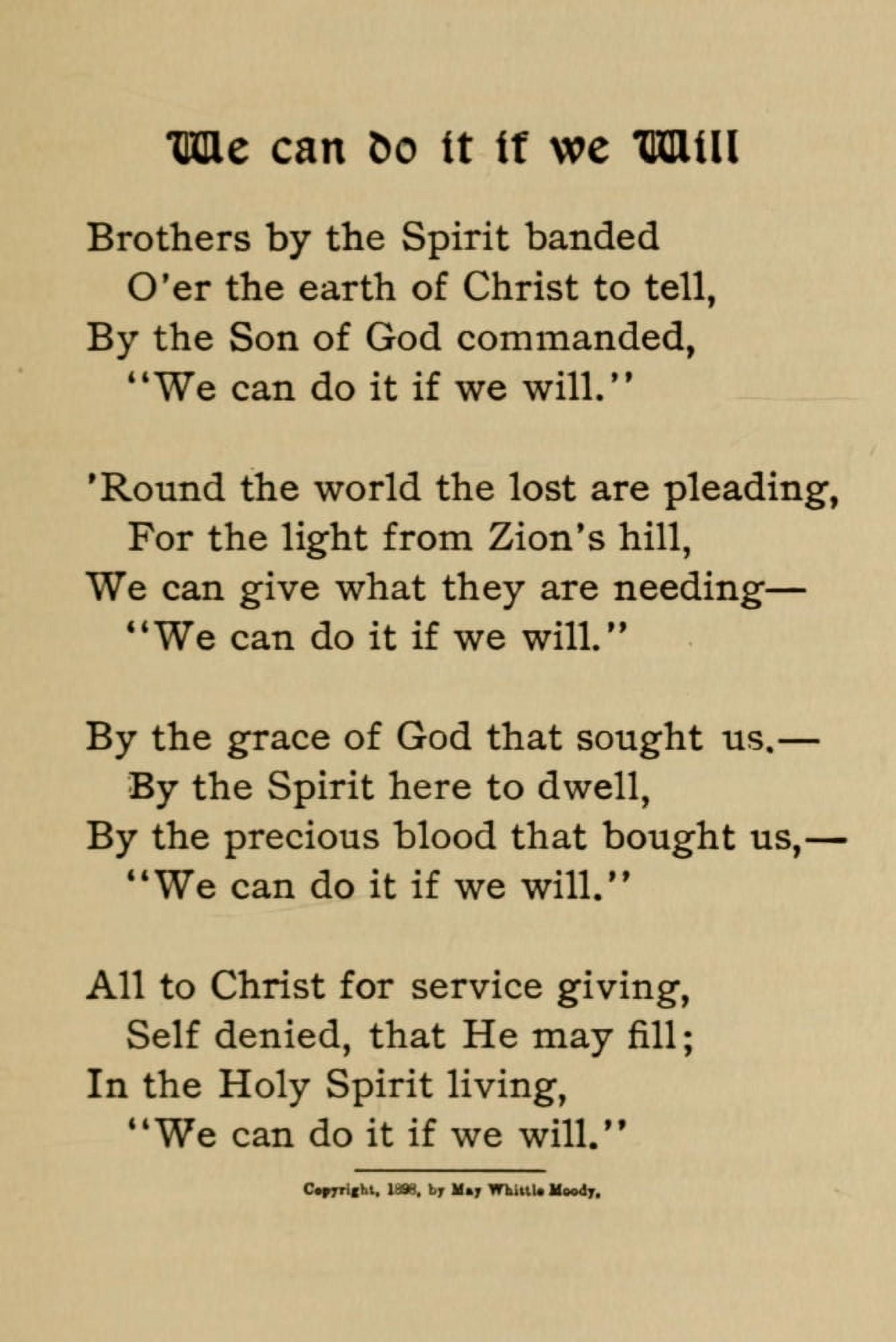 Jonathan & other Poems 1900 We can do it if we will Canvas Art - James McGranahan (18 x 24)