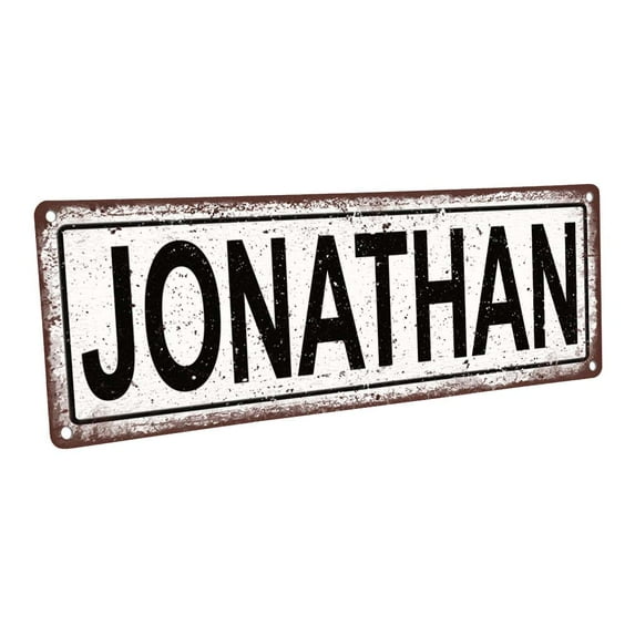 Jonathon 4"x12" Metal Sign, Wall Décor for Kids Room and Nursery
