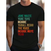 Jone Waste Yore Toye TOYE MONME YORALL REDIII Funny Men's Cotton Crew Neck Graphic Tee Casual Short Sleeve Solid T-Shirt