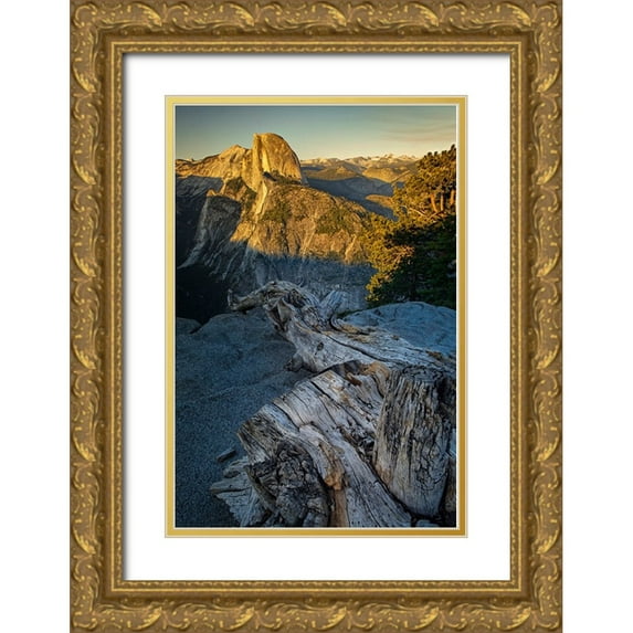 Jones, Adam 11x14 Gold Ornate Wood Framed with Double Matting Museum Art Print Titled - View of Half Dome from Glacier Point at sunset-Yosemite National Park-California