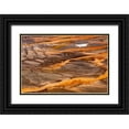 thumbnail image 1 of Jones, Adam 14x11 Black Ornate Wood Framed with Double Matting Museum Art Print Titled - Elevated view of patterns in bacterial mat around Grand Prismatic spring, 1 of 4