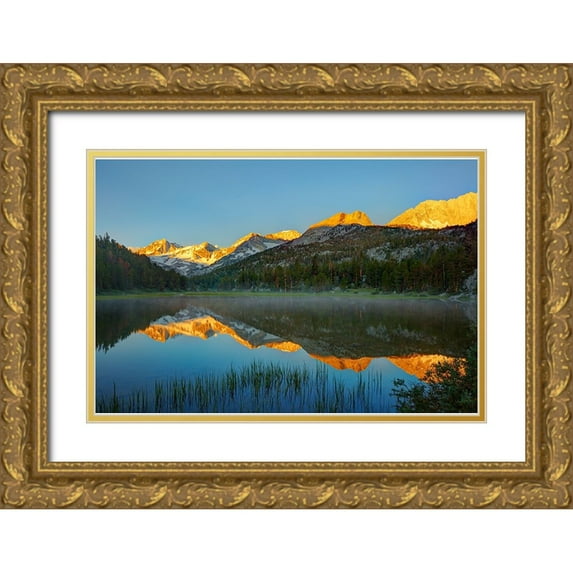 Jones, Adam 14x11 Gold Ornate Wood Framed with Double Matting Museum Art Print Titled - Alpine tarn-Tuolumne Meadows sunrise-Yosemite National Park-California