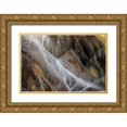 thumbnail image 1 of Jones, Adam 14x11 Gold Ornate Wood Framed with Double Matting Museum Art Print Titled - Colorful travertine slope with yellow and brown cyanobacteria-Mammoth Hot Springs, 1 of 4