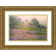 thumbnail image 1 of Jones, Adam 14x11 Gold Ornate Wood Framed with Double Matting Museum Art Print Titled - Purple Lupine flowers and tree in foggy sunrise-Bald Hills Road-California, 1 of 4