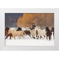 thumbnail image 1 of Jones, Adam 14x11 White Modern Wood Framed Museum Art Print Titled - Cowboys during winter roundup-Kalispell-Montana, 1 of 4