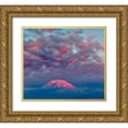 thumbnail image 1 of Jones, Adam 17x15 Gold Ornate Wood Framed with Double Matting Museum Art Print Titled - Mt Rainier at sunset-Washington State, 1 of 4