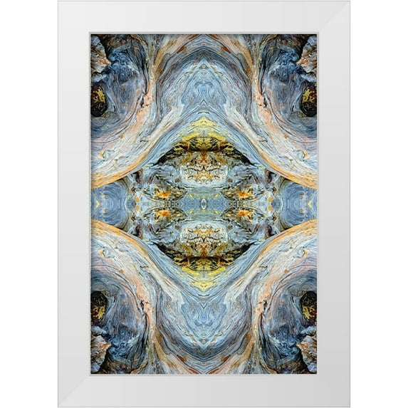 Jones, Adam 17x24 White Modern Wood Framed Museum Art Print Titled - Abstract pattern in driftwood-Bandon Beach-Oregon
