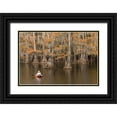thumbnail image 1 of Jones, Adam 18x13 Black Ornate Wood Framed with Double Matting Museum Art Print Titled - Bald Cypress tree draped in Spanish moss with fall colors and kayaker Caddo Lake State Park, 1 of 4