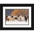 thumbnail image 1 of Jones, Adam 18x13 Black Ornate Wood Framed with Double Matting Museum Art Print Titled - Cowboys during winter roundup-Kalispell-Montana, 1 of 4