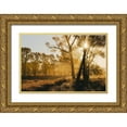 thumbnail image 1 of Jones, Adam 18x13 Gold Ornate Wood Framed with Double Matting Museum Art Print Titled - Sunrise through cottonwood trees-Grand Teton National Park-Wyoming, 1 of 4