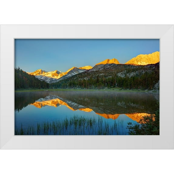 Jones, Adam 18x13 White Modern Wood Framed Museum Art Print Titled - Alpine tarn-Tuolumne Meadows sunrise-Yosemite National Park-California
