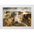 thumbnail image 1 of Jones, Adam 18x13 White Modern Wood Framed Museum Art Print Titled - Colorful travertine slope with yellow and brown cyanobacteria-Mammoth Hot Springs, 1 of 4