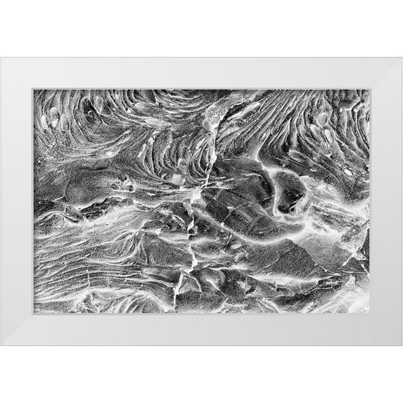 Jones, Adam 18x13 White Modern Wood Framed Museum Art Print Titled - Recent Pahoehoe lava flow-Sullivan Bay-Santiago Island-Galapagos Islands-Ecuador