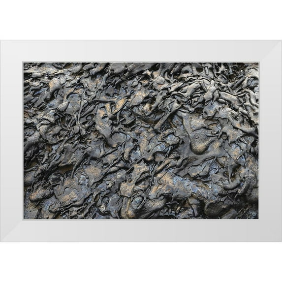 Jones, Adam 18x13 White Modern Wood Framed Museum Art Print Titled - Recent Pahoehoe lava flow-Sullivan Bay-Santiago Island-Galapagos Islands-Ecuador