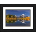 thumbnail image 1 of Jones, Adam 24x17 Black Ornate Wood Framed with Double Matting Museum Art Print Titled - Autumn view of Mount Moran and Snake River-Grand Teton National Park-Wyoming, 1 of 4