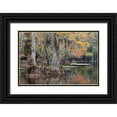thumbnail image 1 of Jones, Adam 24x17 Black Ornate Wood Framed with Double Matting Museum Art Print Titled - Bald Cypress tree draped in Spanish moss with fall colors Caddo Lake State Park-Uncertain-Texas, 1 of 4