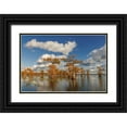thumbnail image 1 of Jones, Adam 24x17 Black Ornate Wood Framed with Double Matting Museum Art Print Titled - Bald cypress trees in autumn reflected on lake Caddo Lake-Uncertain-Texas, 1 of 4