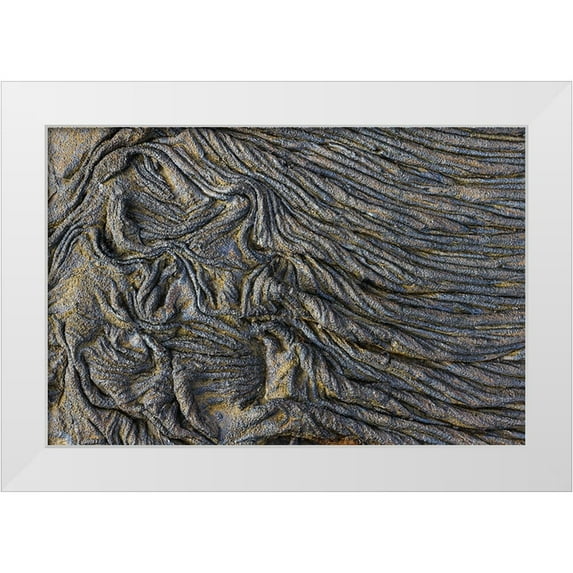 Jones, Adam 24x17 White Modern Wood Framed Museum Art Print Titled - Recent Pahoehoe lava flow-Sullivan Bay-Santiago Island-Galapagos Islands-Ecuador