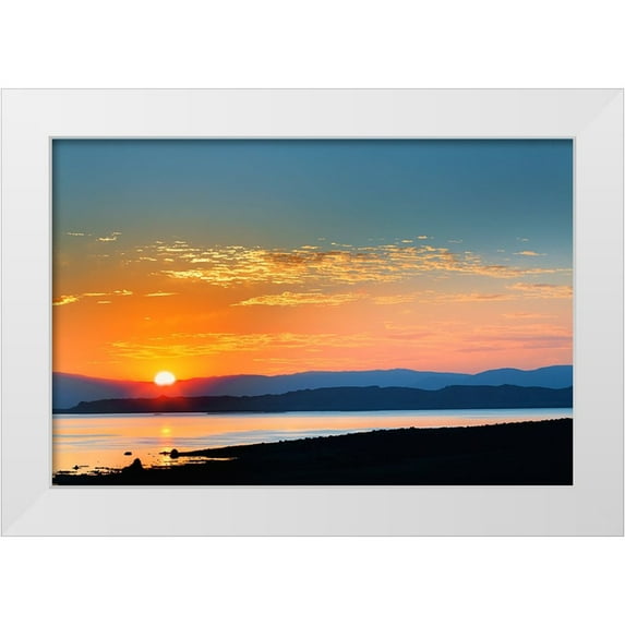 Jones, Adam 24x17 White Modern Wood Framed Museum Art Print Titled - Sunrise-Mono Lake-California