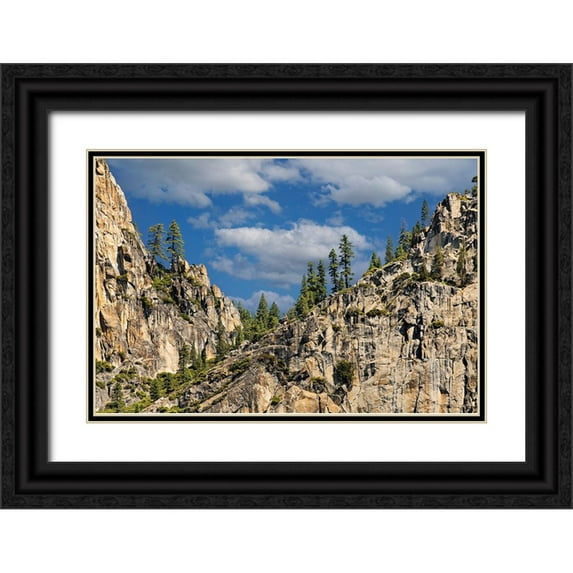 Jones, Adam 32x23 Black Ornate Wood Framed with Double Matting Museum Art Print Titled - Granite valley walls-Yosemite National Park-California