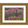 thumbnail image 1 of Jones, Adam 32x23 Gold Ornate Wood Framed with Double Matting Museum Art Print Titled - Iron fence and azaleas in full bloom-Bonaventure Cemetery-Savannah-Georgia, 1 of 4
