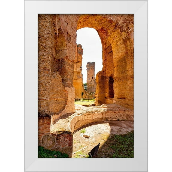 Jones, Alison 13x18 White Modern Wood Framed Museum Art Print Titled - Italy-Rome Baths of Caracalla-where water supplied by new branch of Aqua Marcia