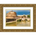 thumbnail image 1 of Jones, Alison 24x17 Gold Ornate Wood Framed with Double Matting Museum Art Print Titled - Italy-Rome Tiber River-Castel SantAngelo and Ponte SantAngelo seen upstream, 1 of 4