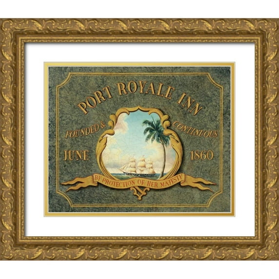 Jones, Catherine 14x12 Gold Ornate Wood Framed with Double Matting Museum Art Print Titled - Port Royale Inn