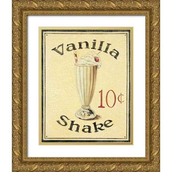 Jones, Catherine 26x32 Gold Ornate Wood Framed with Double Matting Museum Art Print Titled - Malt Shop III
